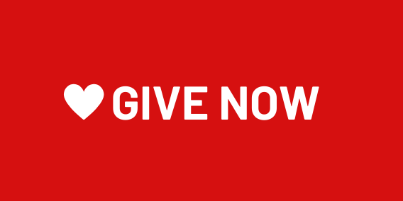 red Give Now button with heart